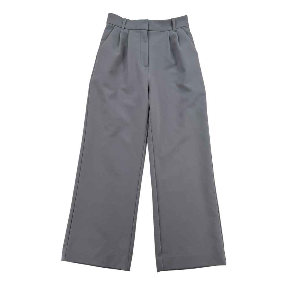 Abercrombie & Fitch Trousers Womens 26/2R Grey Excellent Wide High Rise Slacks